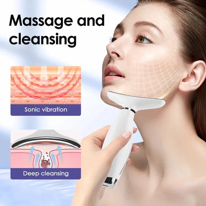 7 Colors LED Lights Face & Neck Vibration Massage Device