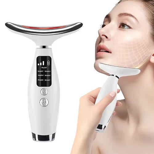 7 Colors LED Lights Face & Neck Vibration Massage Device